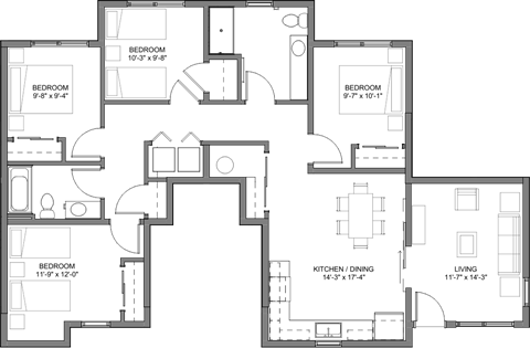 Nueva Esperanza 4 Bed Floor Plan